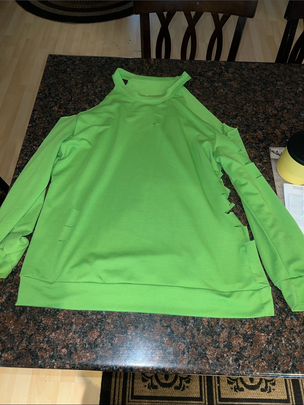 Women’s Cold-Shoulder Sweatshirt in Bright Green